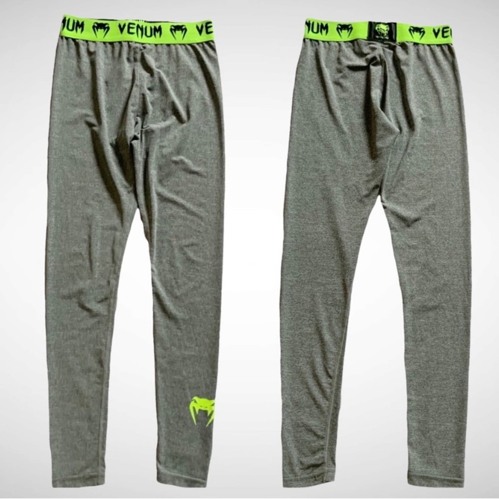 Venum Training Leggings Neon Green and Gray - Size Medium